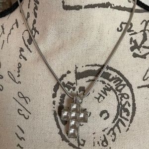 Swarovski Cross Necklace in Silver